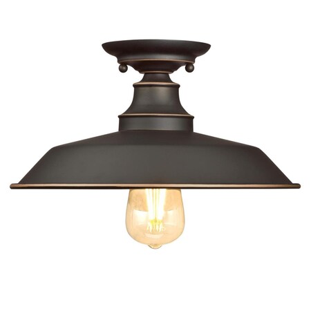 Westinghouse Fixture Ceiling SemiFlush-Mount 60W Iron Hill 12In ORB High-Light Metal Sd 6370300